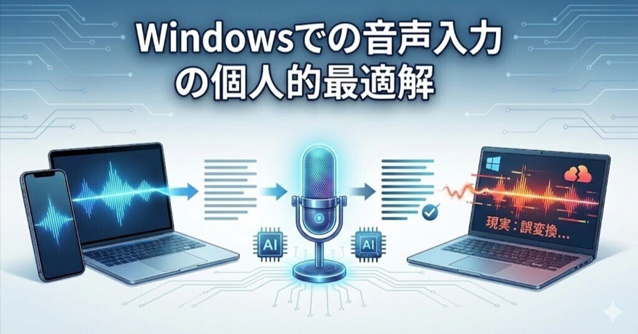 Windowsでの音声入力の個人的最適解（2026年1月）｜あき山
