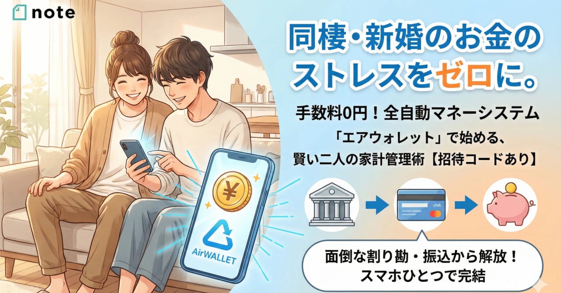 同棲カップル・夫婦の「お金の喧嘩」をゼロにする。エアウォレットを 