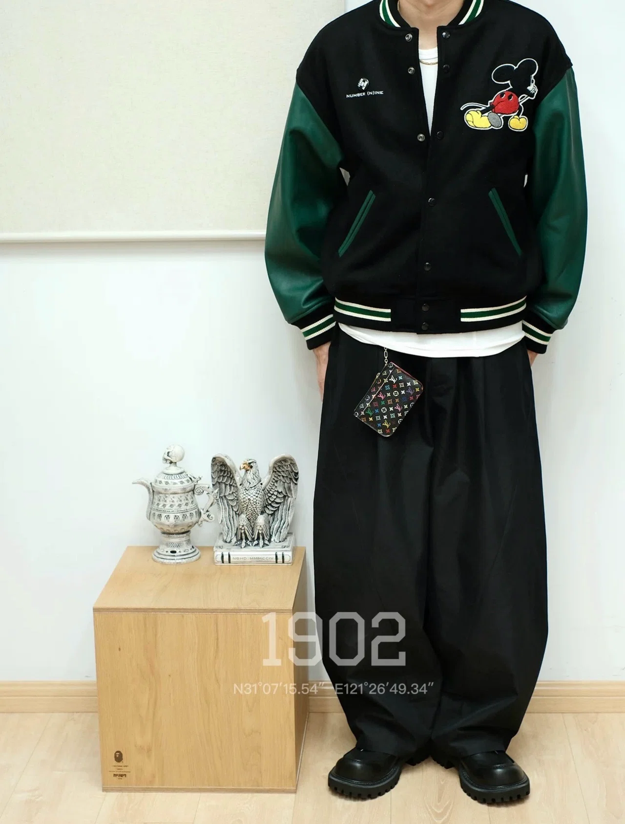 シュプリーム ナンバーナイン ミッキー スタジャン Мサイズ シュプリーム ナンバーナイン ミッキー スタジャン Мサイズ 黒S