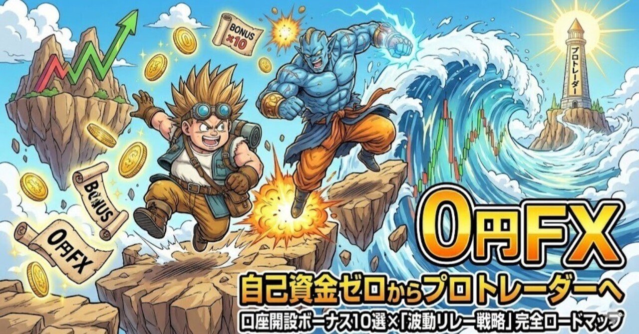0円FX】自己資金ゼロからプロトレーダーへ。口座開設ボーナス10選×「波動リレー戦略」完全ロードマップ｜オールマイティー