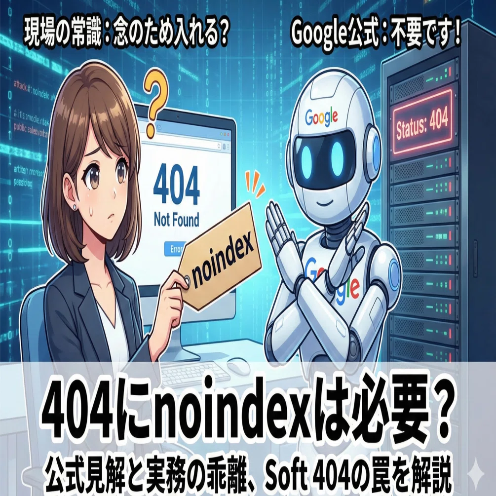 SEO都市伝説】404エラーページに「noindex」を入れるべきか？Googleの