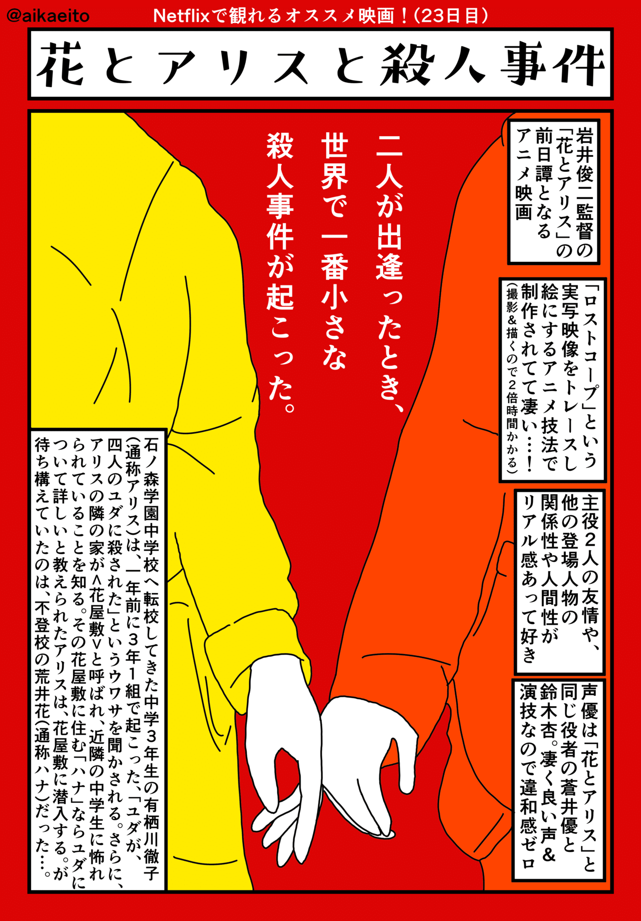 Netflixで観れるオススメ映画 ２３日目 花とアリスと殺人事件 秋鹿えいと Note
