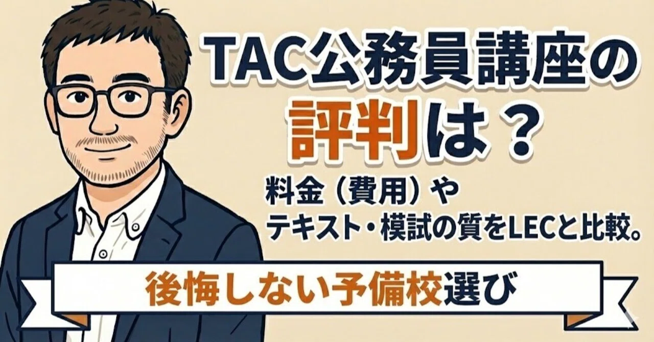 TAC公務員講座の評判は？料金（費用）やテキスト・模試の質をLECと比較