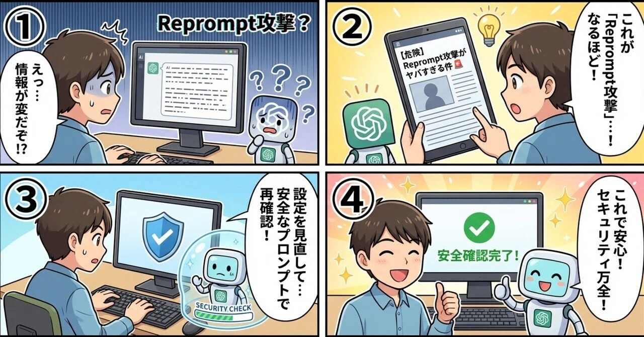 【危険】1クリックで情報が抜かれる「Reprompt攻撃」がヤバすぎる件🚨 ChatGPTユーザーは今すぐ確認を｜コジマ(最新AI情報を毎日お届け)