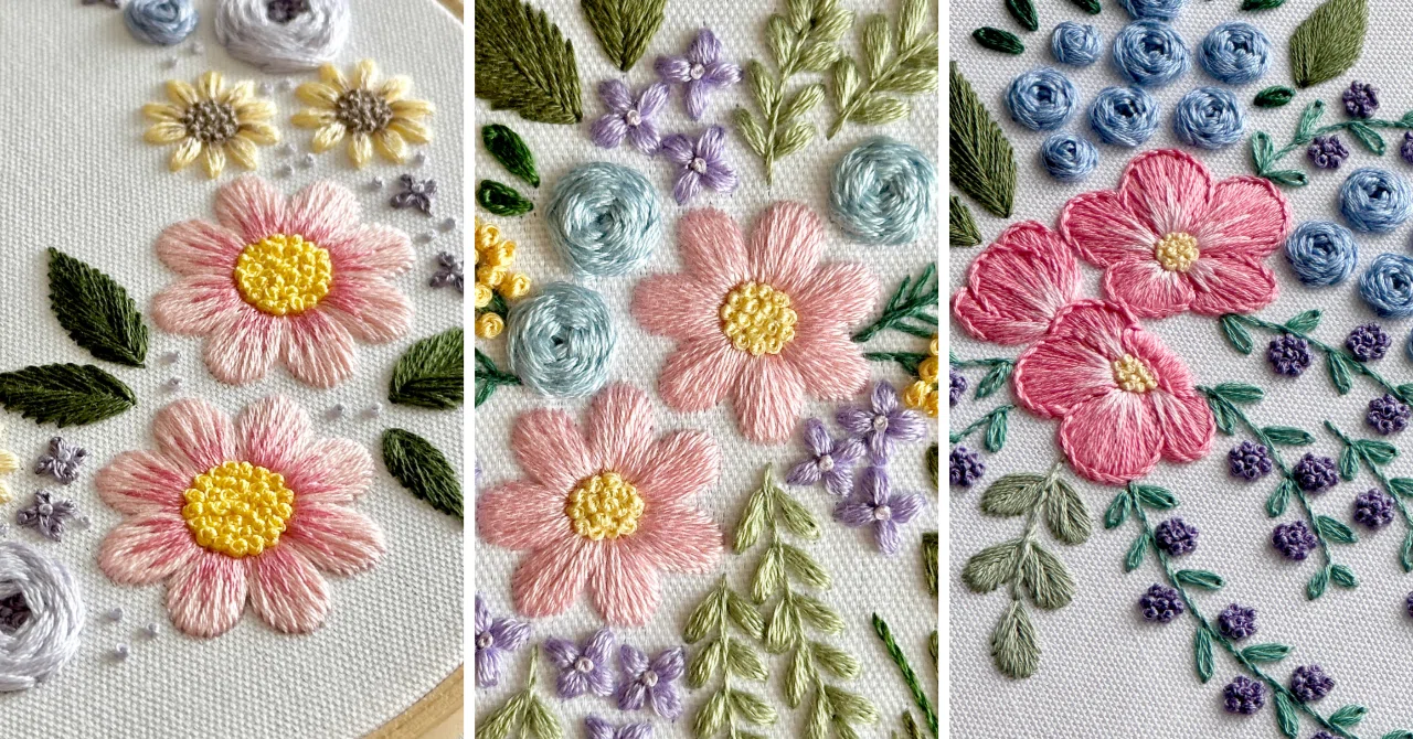 春を楽しむお花の図案セット｜ちょっとお得｜はなこまち/刺繍作家