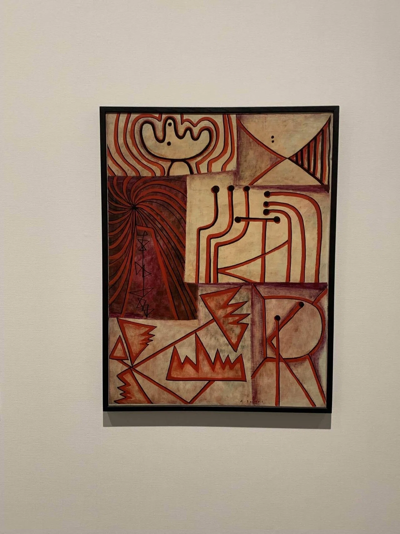 埴輪図 手描きペン画 一点物 民藝アート 額付 2025年古代の叫び！:埴輪・土偶リミックス2025.10~12｜なすにきび