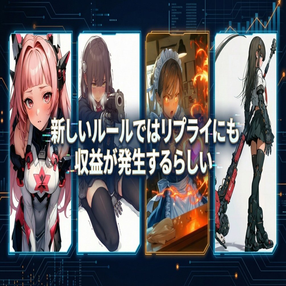 X：新しいルールではリプライにも収益が発生するらしい（2026年1月19日