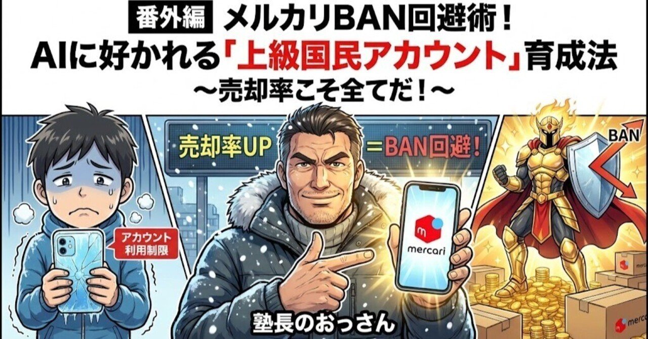 メルカリアカウントのスコアを落とさない方法 ～AIは見ている！お前の行動の全てを～｜転売塾リセラーズ