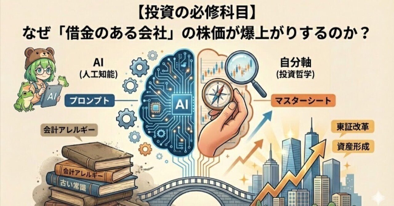 🌸第２回【投資の必修科目】なぜ「借金のある会社」の株価が爆上がりするのか？ 東証が激怒する「PBR1倍割れ」の正体｜🌳杜の珈琲屋🐸まー×投資