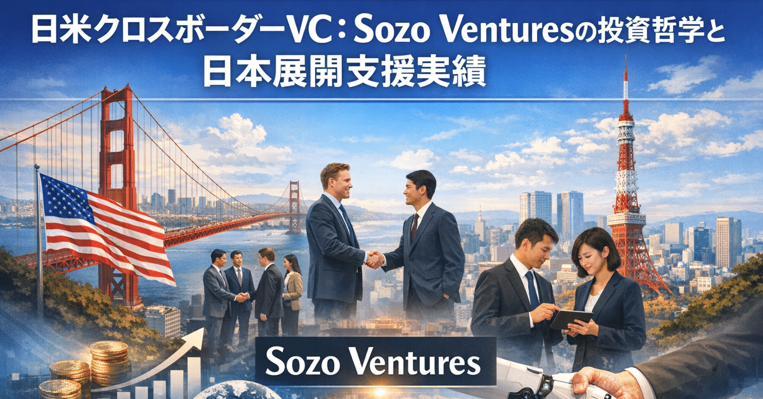 日米クロスボーダーVC：Sozo Venturesの投資哲学と日本展開支援実績｜Shota Atago/愛宕翔太(Taisho/大将)