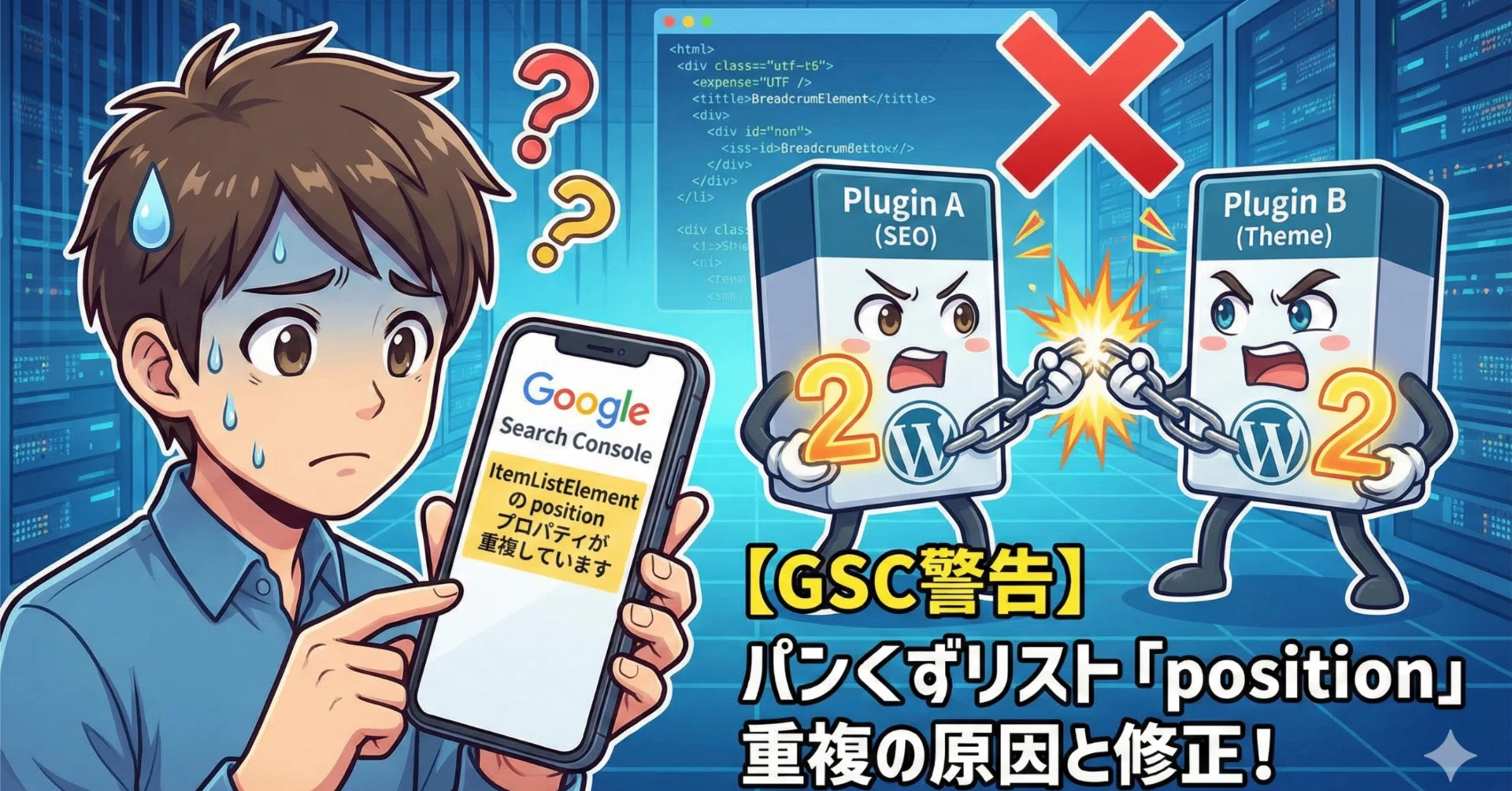 GSC警告】パンくずリストの構造化データ（JSON-LD）で「position」が