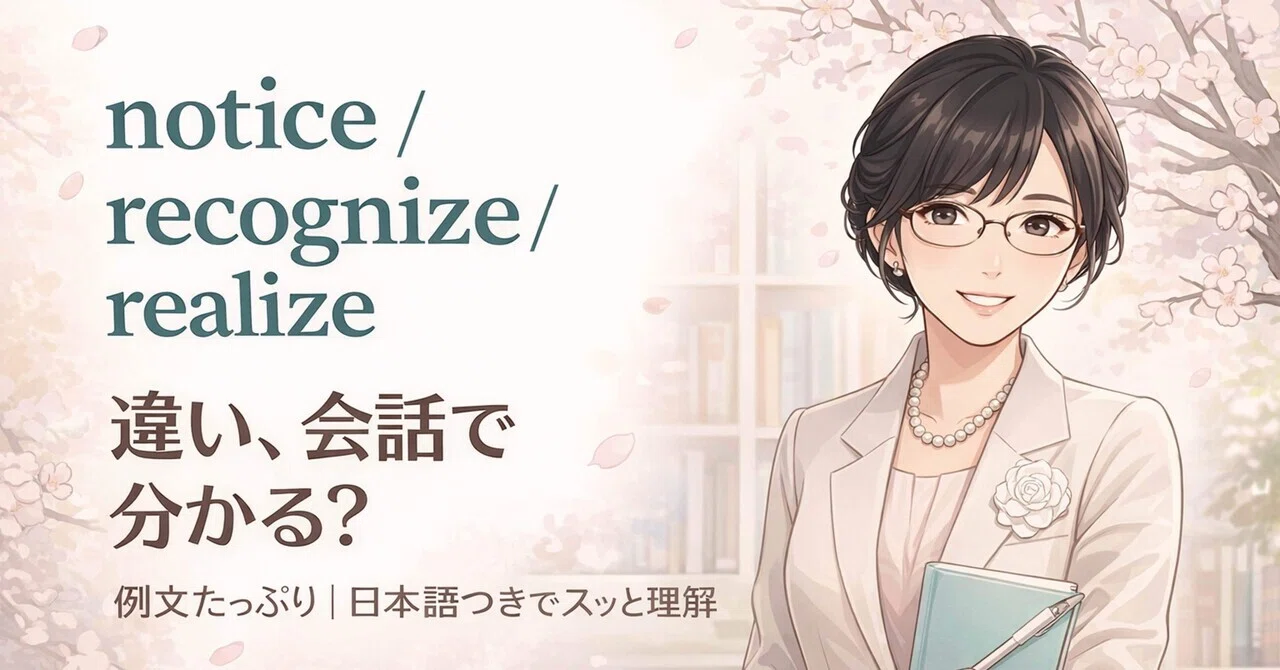 notice / recognize / realize例文で感覚をつかもう🍀｜Akey Note