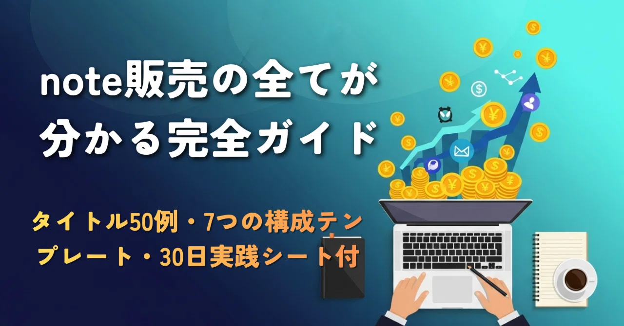 note販売の全てが分かる完全ガイド:タイトル50例・7つの構成テンプレート・30日実践シート付|リュージ
