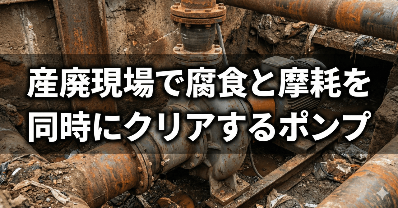 産廃現場で腐食と摩耗を同時にクリアするポンプ