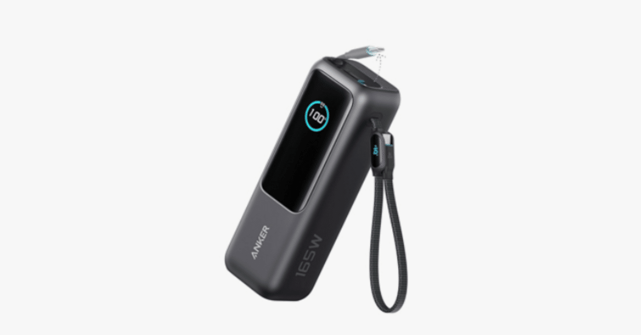 Anker Power Bank（25000mAh, Built-In & 巻取り式USB-Cケーブル