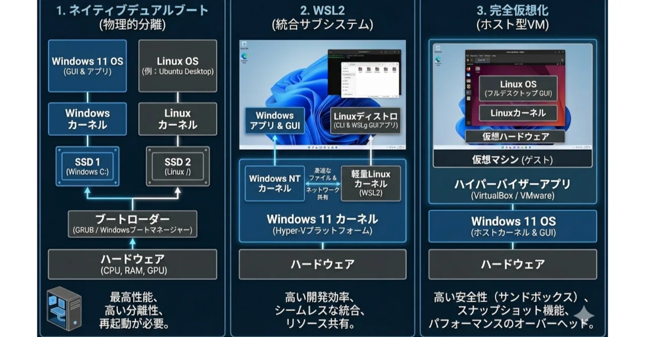 マルチOS、1台のPCでWindowsとLinuxを使用する方法(デュアルブート等 