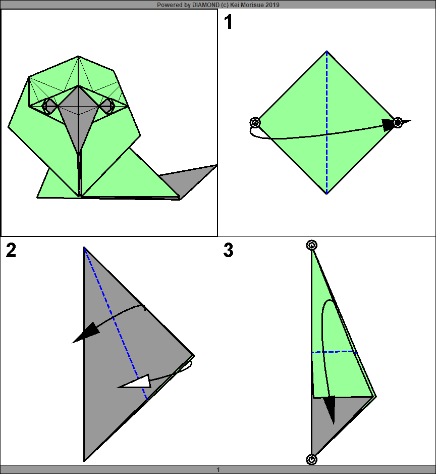 Party Parrot Origami Diagrams Available Kei Morisue 森末 圭 森 魔鬼 Note