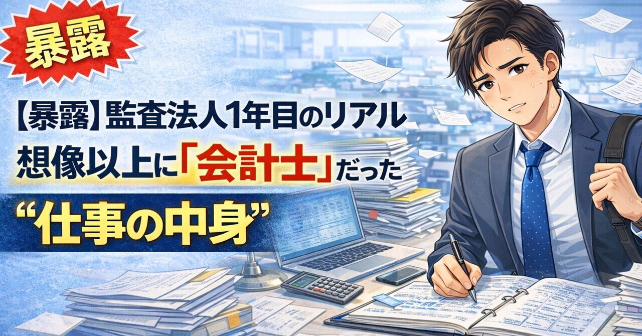 暴露】監査法人1年目のリアル｜想像以上に「会計士」だった“仕事の中身”｜よっしー