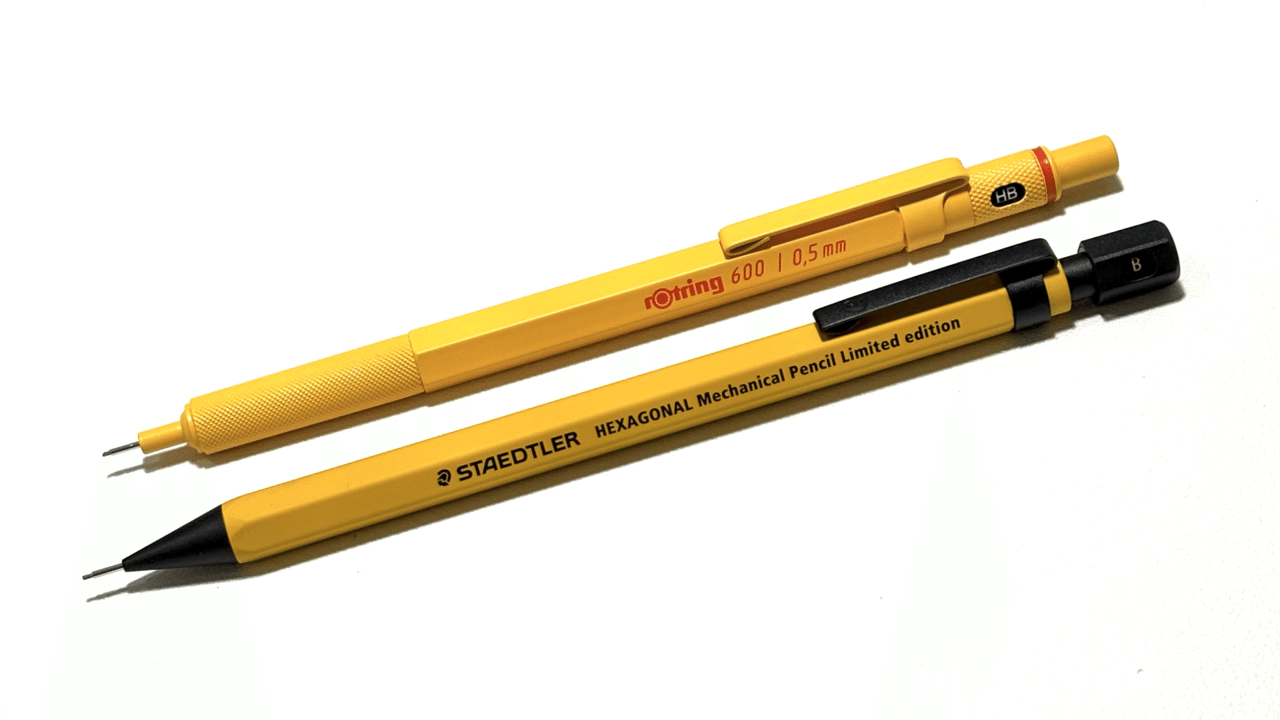 金属の質感も素晴らしい廣瀬鐡筆堂の双頭式芯ホルダーです。軸のえぐれ