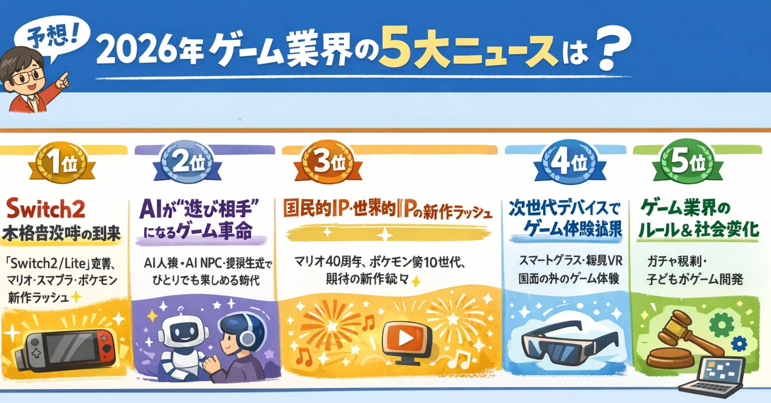 高1生が考えた2026年ゲーム業界予想！ 答え合わせは年末に。｜きっしー