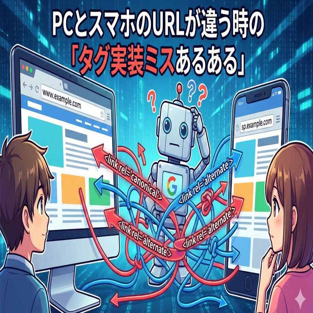 MFI時代の罠】PCとスマホでURLが違う時の「rel=