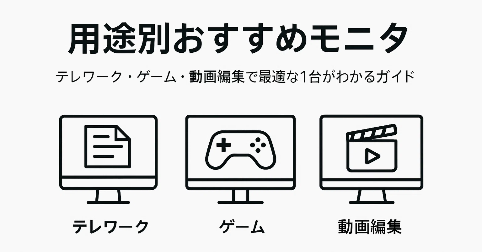 ゲーム・動画視聴に最適なモニター 用途別おすすめモニタ｜テレワーク・ゲーム・動画編集で最適な1台が