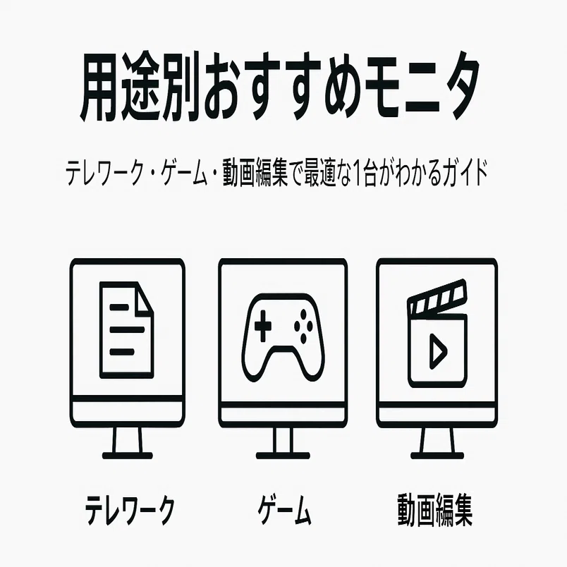 用途別おすすめモニタ｜テレワーク・ゲーム・動画編集で最適な1台が