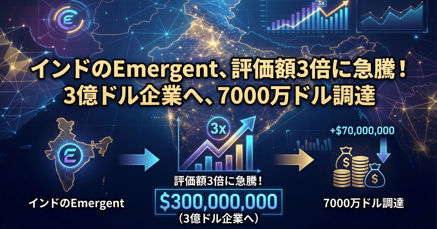 インドのEmergent、評価額3倍に急騰！3億ドル企業へ、7000万ドル調達｜AIソリューションオフィス
