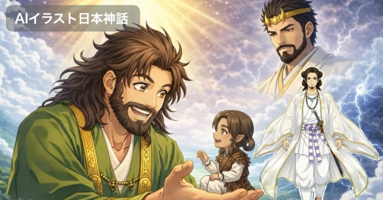 AIイラスト日本神話｜17．タケミカヅチとタケミナカタの戦い、そして