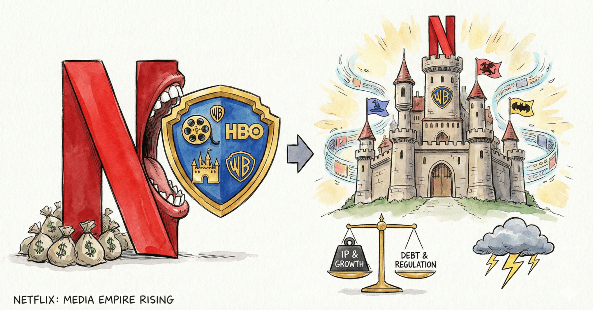 1日1銘柄 #118】ネットフリックス (Netflix, Inc.)  [NFLX]：ワーナー買収で誕生する「メディア帝国」。全額現金オファーの勝算と、急落した株価の行方｜ハル @米国株を学ぶ会社員