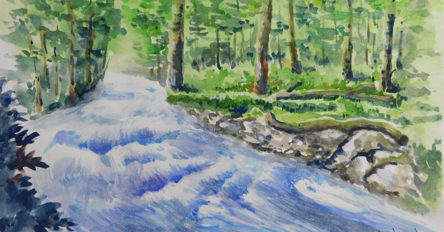 上高地 渡辺勝夫画伯 🎨 上高地を描く画家さん #渡辺勝夫 #渡辺勝夫画伯 #渡辺画伯 2020.10