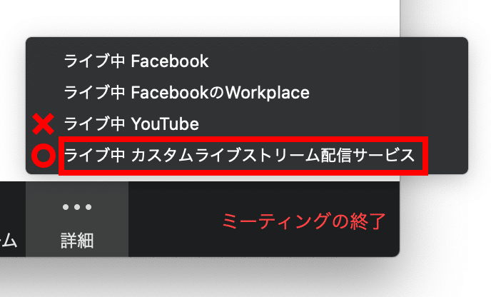 画像：Zoomのライブストリーム配信画面