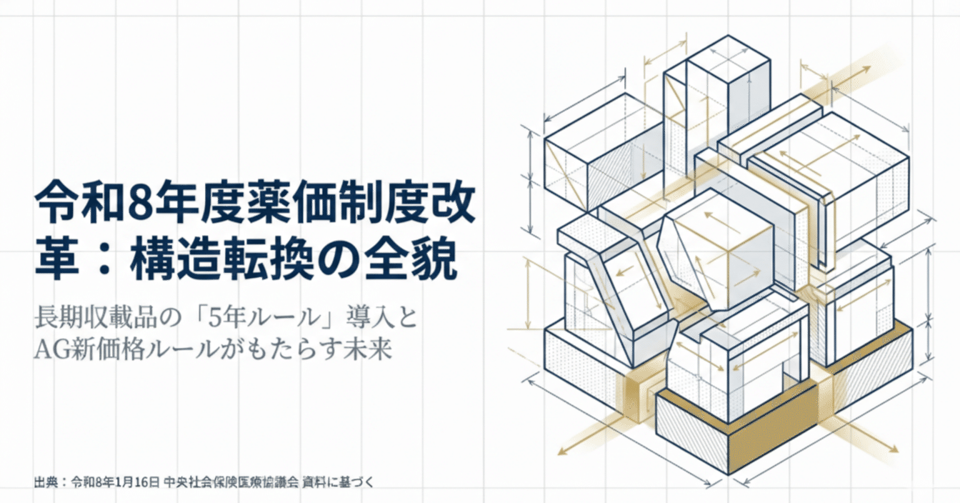 令和8年度薬価制度改革】長期収載品「5年ルール」とAG同一価格化とは
