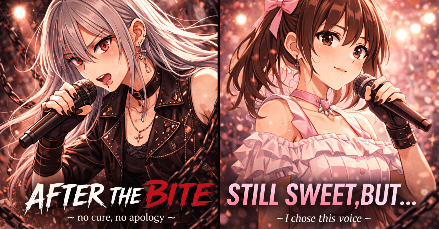 KISS ME / BITE ME — かわいさの裏に、選択の痕が残った夜 — （AI音楽