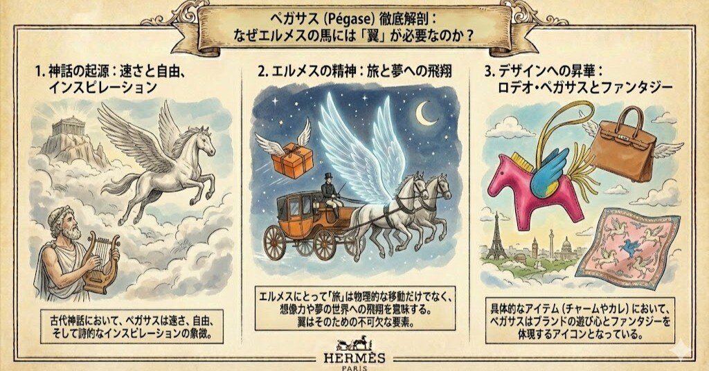 2大特典付き】ペガサス (Pégase) 徹底解剖：なぜエルメスの馬には「翼