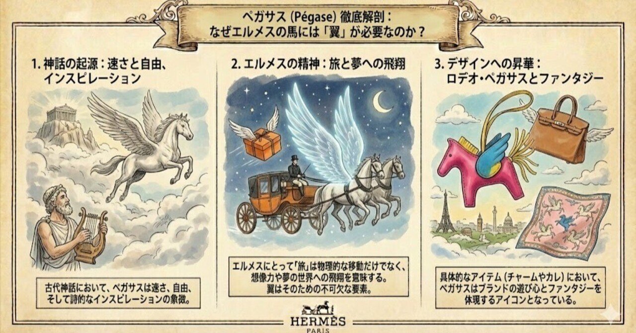 2大特典付き】ペガサス (Pégase) 徹底解剖：なぜエルメスの馬には「翼