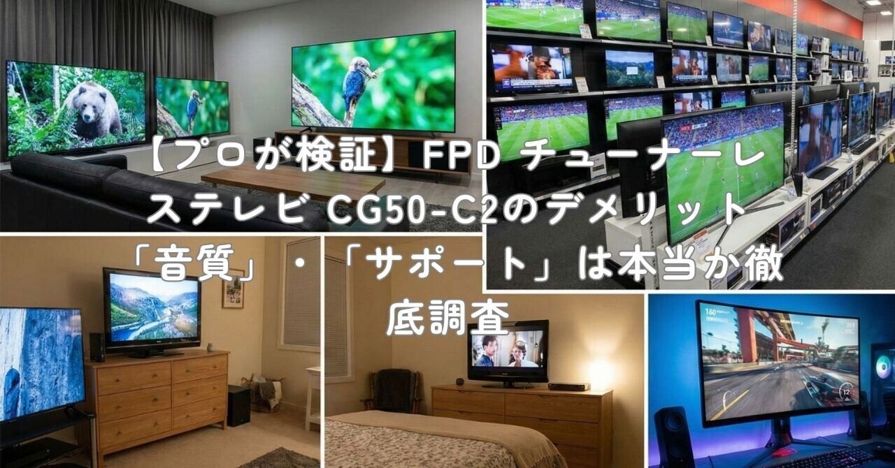 プロが検証】FPD チューナーレステレビ CG50-C2のデメリット「音質