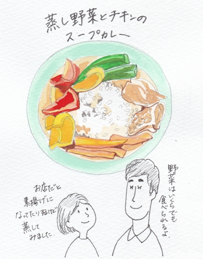 蒸し野菜とチキンのスープカレー あやさん Note