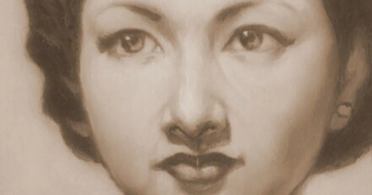 都志良三肖像画大全（55）高峰秀子さん ( 1924 - 2010 ) Japan を