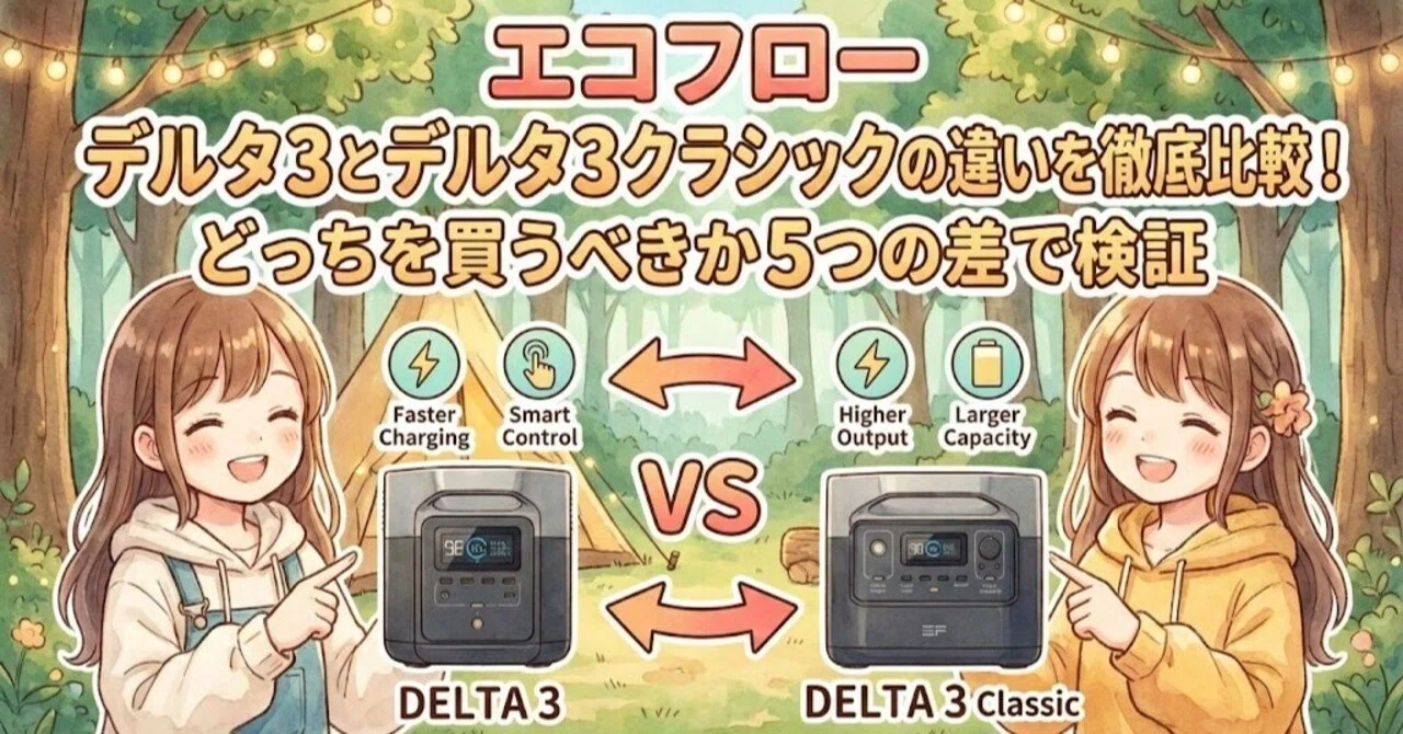 エコフロー デルタ3とデルタ3クラシックの違いを徹底比較！どっちを 