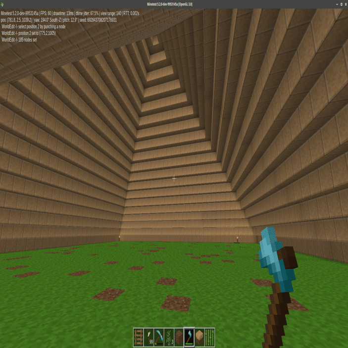Minetest コマンドでトンネルを掘った Ky研究所 Coderdojo横浜港北ニュータウンやってます Note