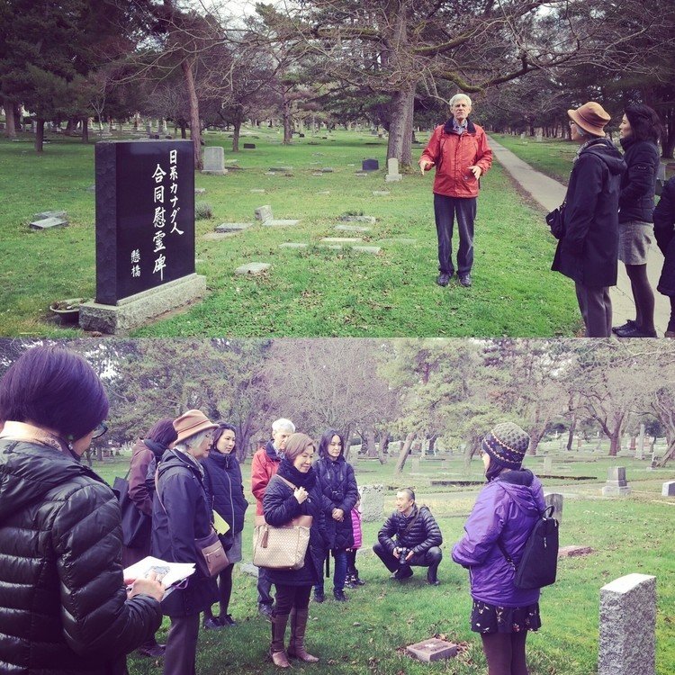 カナダにおける日本人の歴史の本を14人の翻訳者で翻訳するプロジェクトが始動しました。著者夫妻と日本人墓地のツアーも。