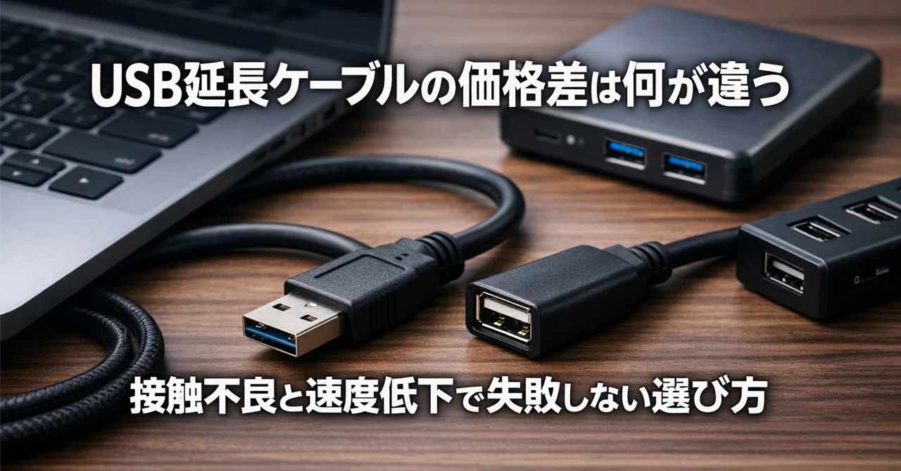 USB延長ケーブルの価格差は何が違う、接触不良と速度低下で失敗しない選び方|毎日がラクになる店