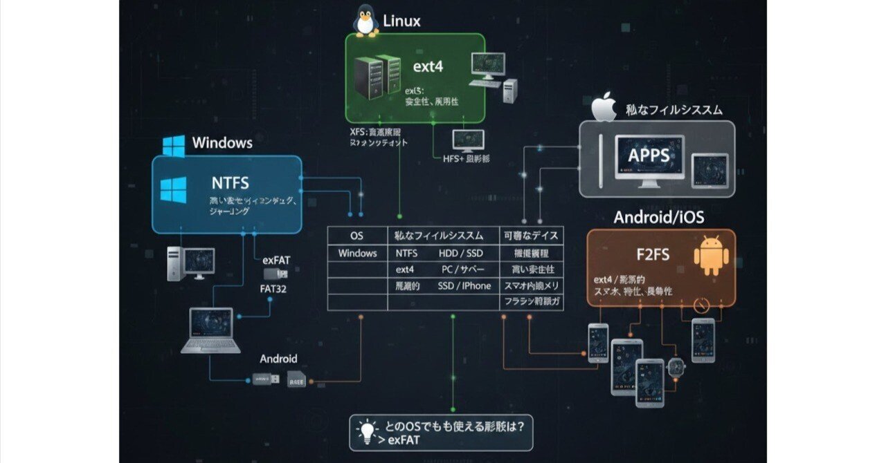 HDD/SSD＆ストレージのファイルシステムとOS互換性のトリセツ (2026.1