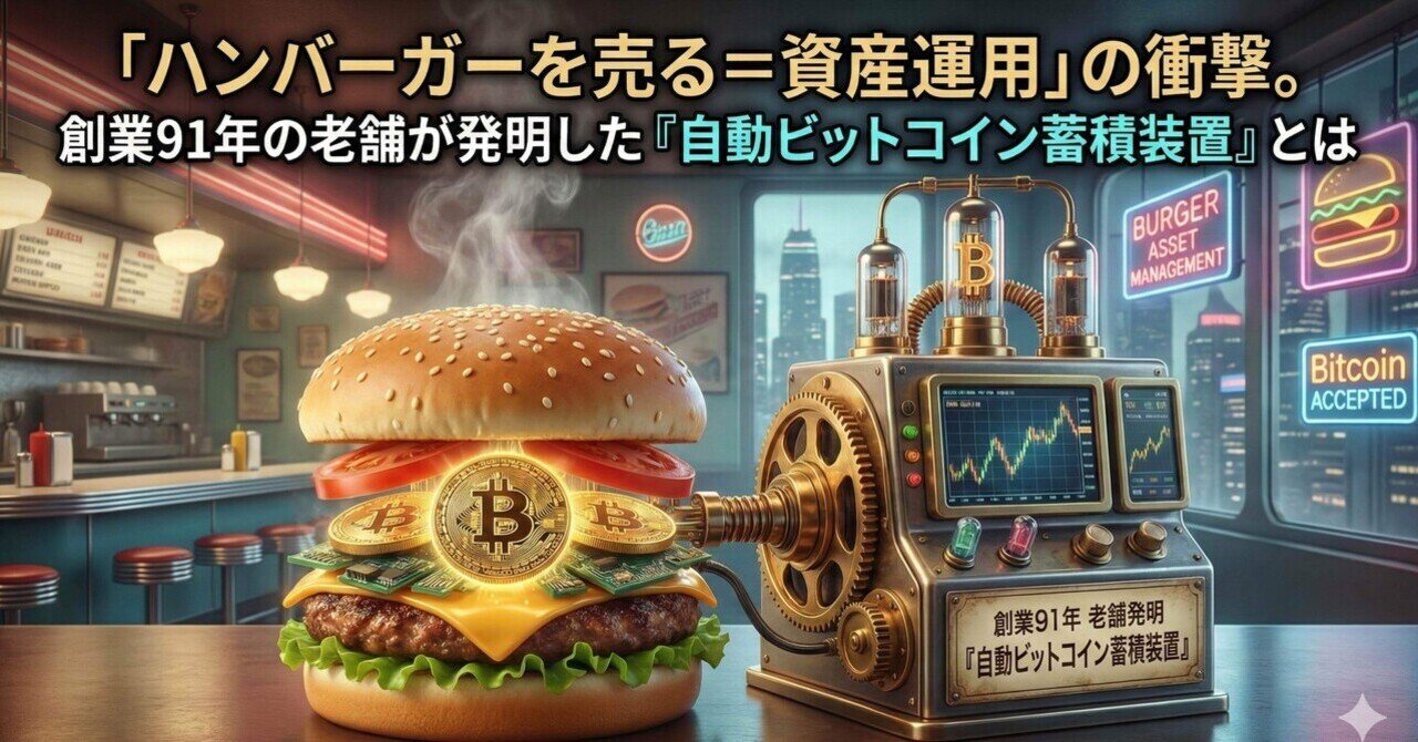 メタプラとは違う！「ハンバーガーを売る＝資産運用」の衝撃。創業91年の老舗が発明した『自動ビットコイン蓄積装置』とは｜zeroedge