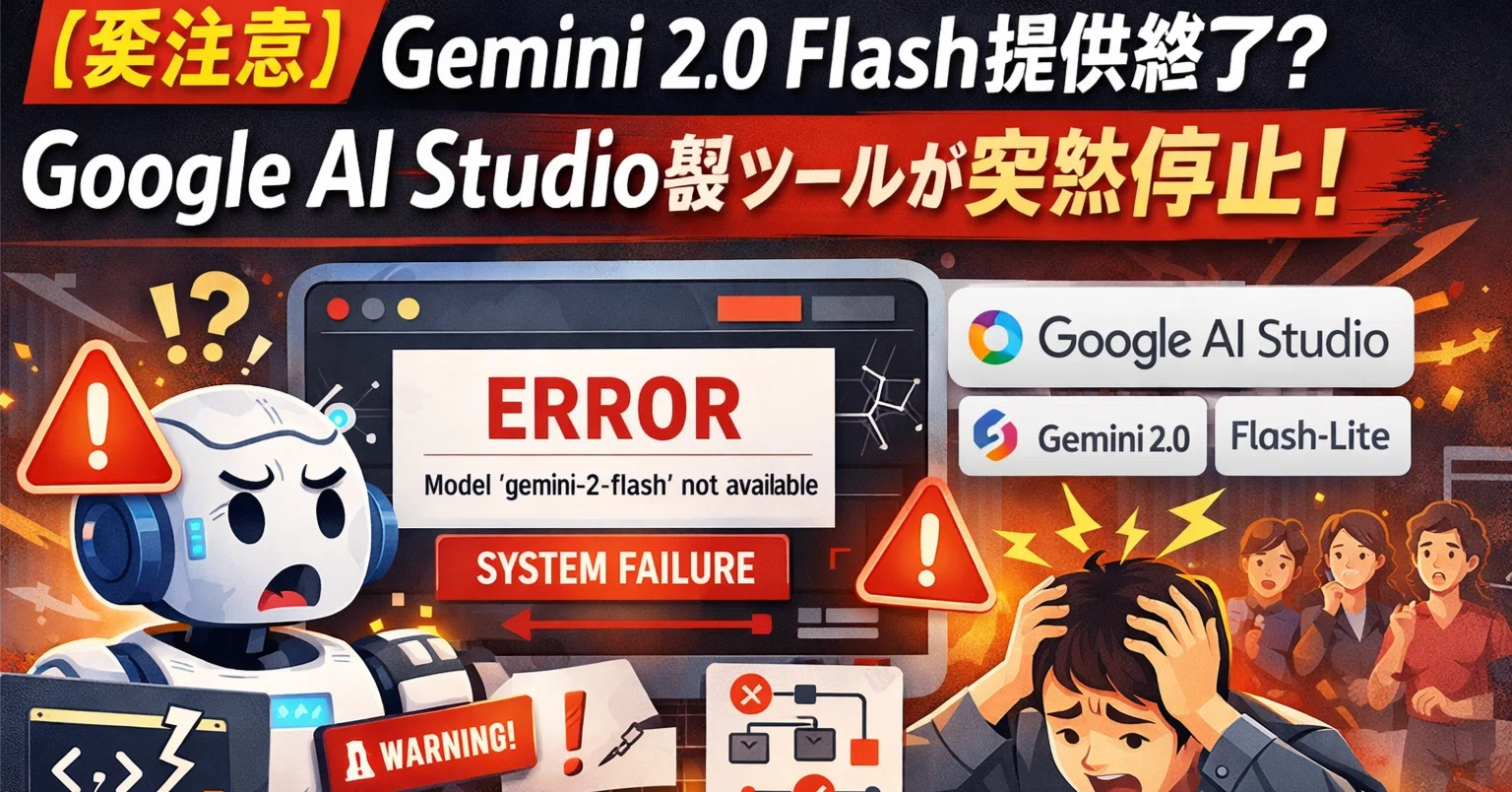 要注意】Gemini 2.0 Flash提供終了で何が起こる？Google AI Studio製