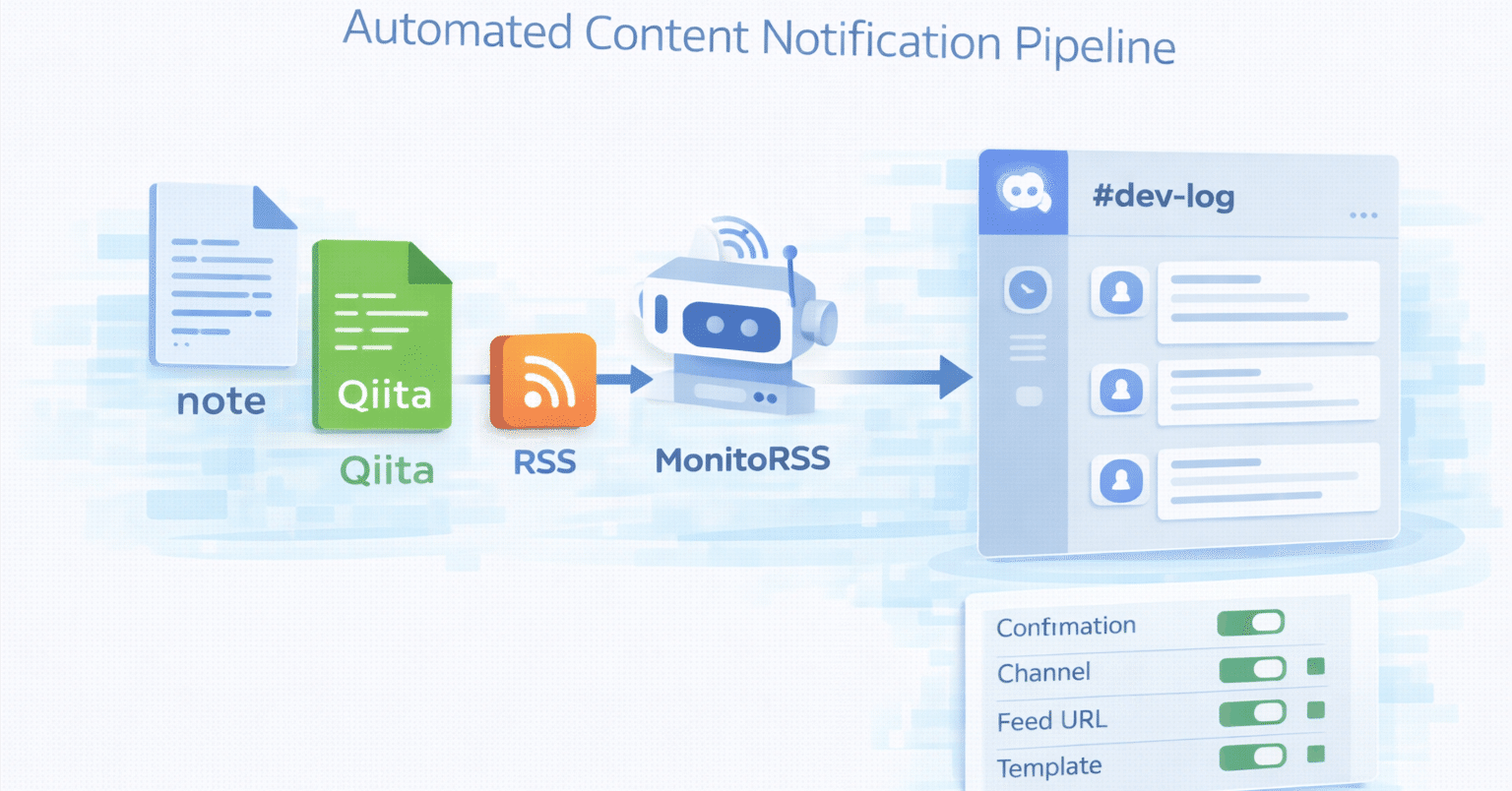 開発ログ】MonitoRSSでnote／Qiita更新をDiscordへ自動通知する仕組みを作った｜rehab-datascience