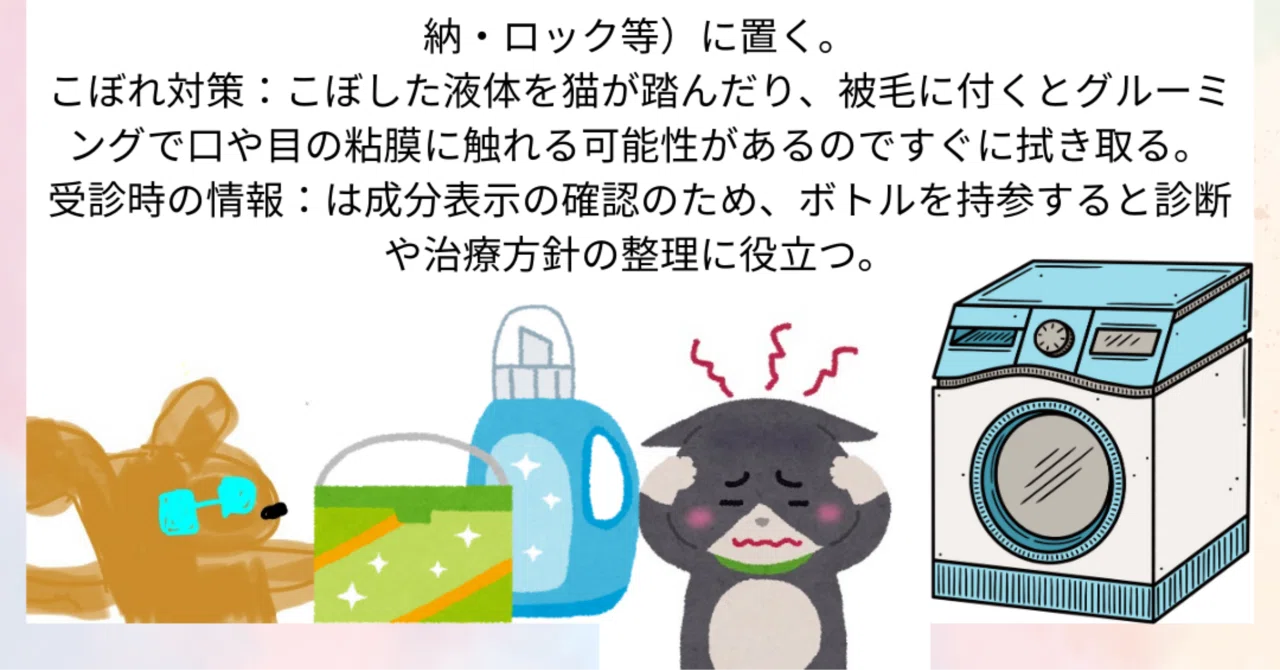 猫の濃縮洗剤による中毒】｜獣医師ふー：獣医中毒情報ポータル（JVPIP）