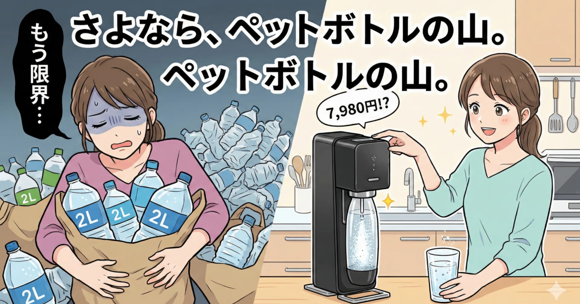 緊急値下げ】ソーダストリームGAIAが7,980円！「重い水」と「ゴミの山 