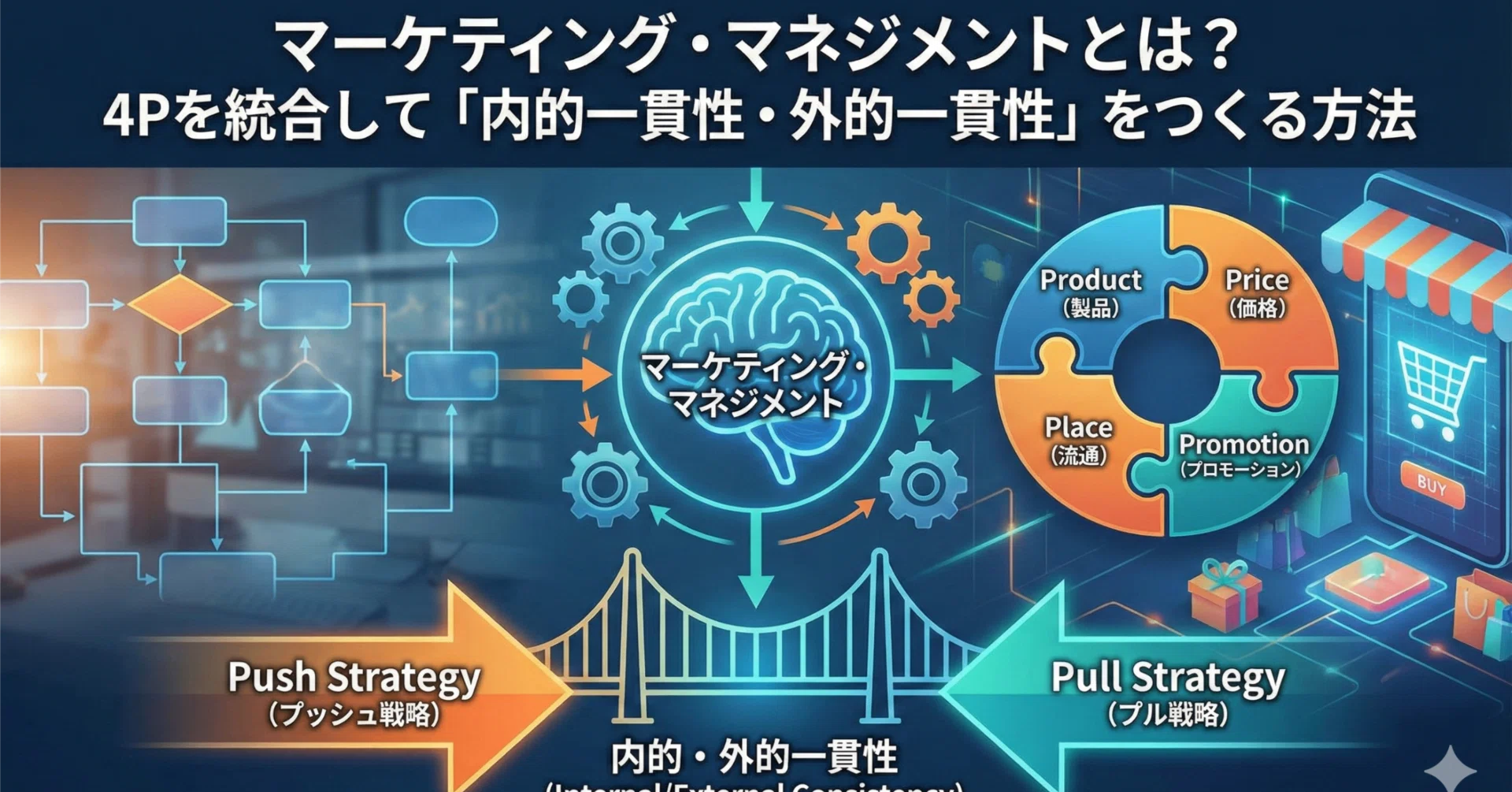 マーケティング・マネジメントとは？4Pを統合して「内的一貫性・外的